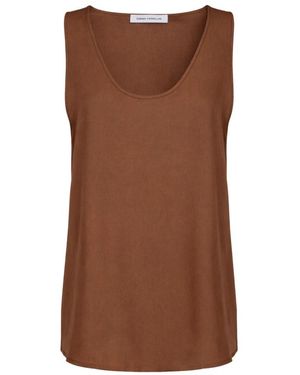 SIMONA CORSELLINI Sleeveless Tops - Brown