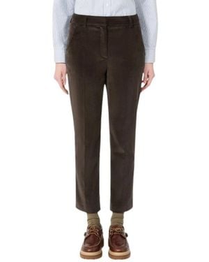 Weekend by Maxmara Relaxed Straight Broeken - Grijs