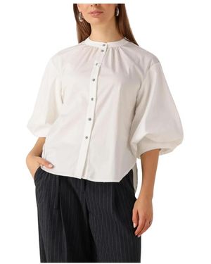 Summum Overhemden ,Wit ,Katoen Witte Katoenen Stretch Blouse