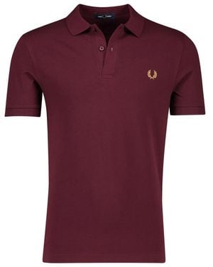 Fred Perry Rotes Poloshirt Mit Kurzen Ärmeln