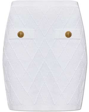 Balmain Rokken ,Wit ,Korte Rok Met Decoratieve Knopen