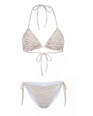 MC2 Saint Barth Badmode ,Polyester Leah Virgo Lurex Zebra - Wit
