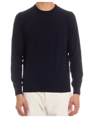 Colombo Blauwe Cashmere Trui Zig-Zag Patroon