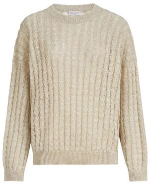 Brunello Cucinelli Round-Neck Knitwear - Blanc