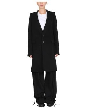 Ann Demeulemeester Standard Kragenloser Mantel - Schwarz