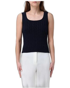 Ralph Lauren Kabelgebreide Top Met Ronde Hals - Zwart