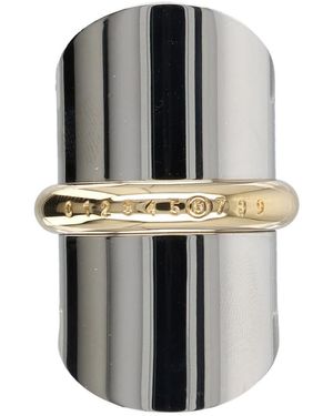MM6 by Maison Margiela Numerischer Zweifarbiger Ring - Grau