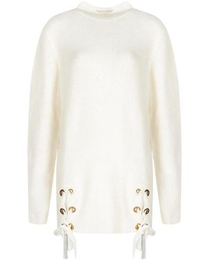 Trussardi Strickpullover Mit Stehkragen - Weiß