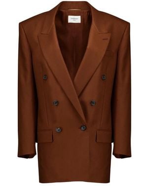 Saint Laurent Jassen ,Bruin ,Tweed Tailored Tweed Jacket
