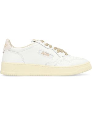 Autry Medalist Leather Low-Top Sneakers - Wit