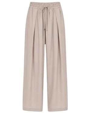 High Wide Trousers - Natural