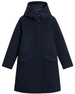 Woolrich Single-Breasted Coats - Blu