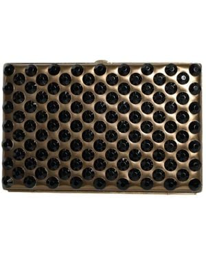 Dolce & Gabbana Kristall bifold clutch gold leder - Schwarz