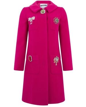 Moschino Single-Breasted Coats - Rosa