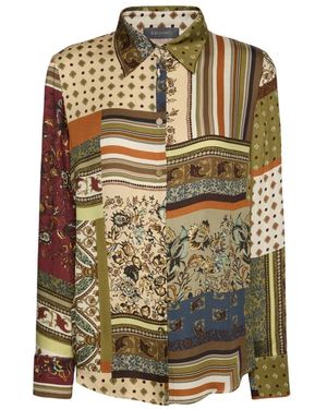 Elena Miro Satin-Viskose-Hemd - Grün