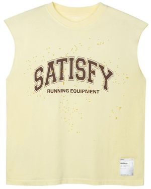 Satisfy Tops ,Geel ,Katoen Moth Tech Muscle Tee - Naturel