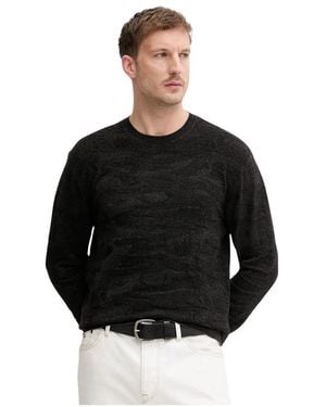 ARMANI EXCHANGE Gebreide Trui Met Structuur - Zwart