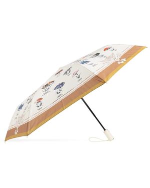 Moschino Accessoires ,Polyester Opvouwbare Paraplu Met Kleurrijke Print - Naturel