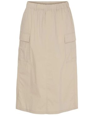 Notyz Cargo Midi Rok - Naturel