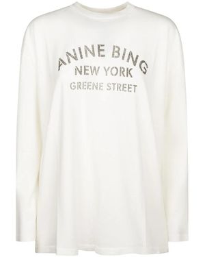 Anine Bing Long Sleeve T-Shirts - White
