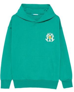Barrow Bedruckter Hoodie Rippstrick Pullover - Grün