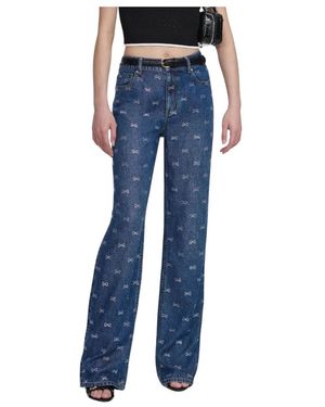 Self-Portrait Lichtgewicht Jeans Met Strikversiering - Blauw