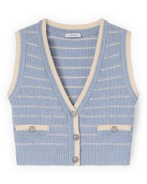 mötivi Cropped Gebreid Vest - Blauw