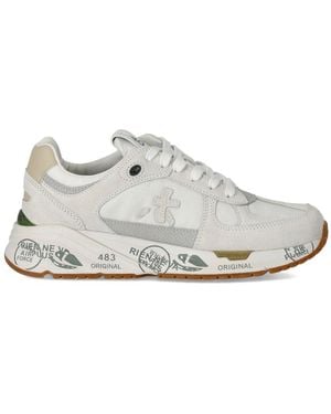 Premiata Sneaker Aus Wildleder Mit Nylon-Einsätzen - Weiß