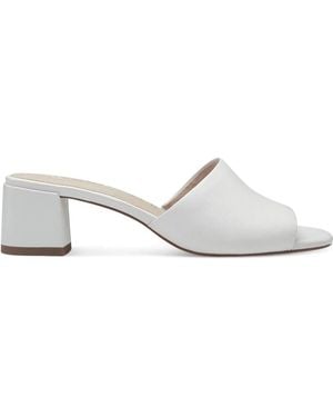 Tamaris Heeled Mules - Blanco