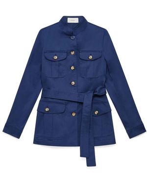 Maliparmi Jassen ,Blauw ,Katoen Stretch Katoen Gewatteerde Jas
