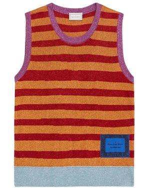 Pierre Louis Mascia Gestreiftes Strickärmelloses Top - Rot