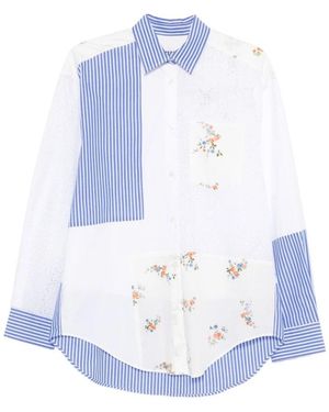 MSGM Overhemden ,Veelkleurig ,Katoen Gestreept Shirt - Blauw