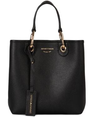 Emporio Armani Gehamerde Eco-Leren Tas - Zwart