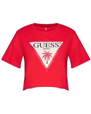 Guess Palmen T-Shirt - Rot