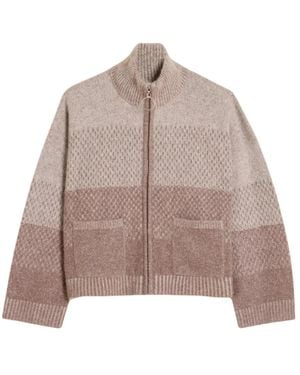 Holzweiler Burgunder Strickjacke Mit Reißverschluss - Braun