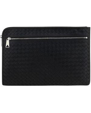 Bottega Veneta Schwarze Ziparound Clutch