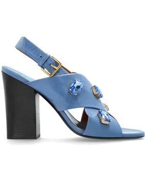 Marni Leder Sandaletten Mit Absatz - Blau