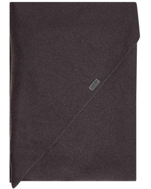 Brunello Cucinelli Accessoires ,Bruin ,Kasjmier Monili-Borduursel Driekhoekige Sjaal - Zwart