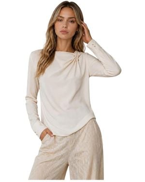 Kocca Overhemden ,Geknoopte Schouderblouse - Naturel