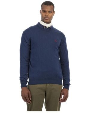 La Martina Rundhals-Strickware - Blau