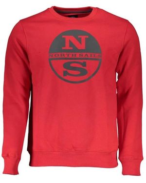 North Sails Roter Baumwoll-Crew-Neck-Sweatshirt