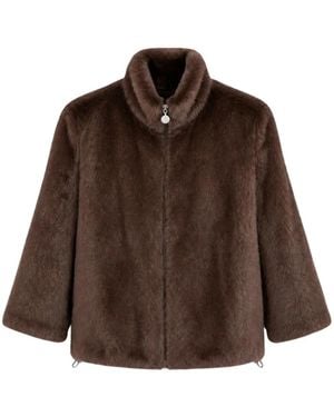 2-Biz Faux Fur & Shearling Jackets - Brown