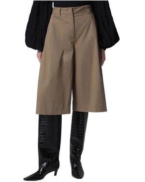 Thelatest Korte Broeken ,Bruin ,Katoen Dakota Shorts