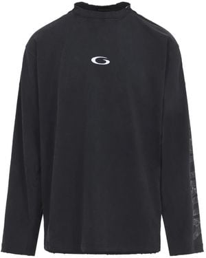Balenciaga Faded Washed T-Shirt - Blauw