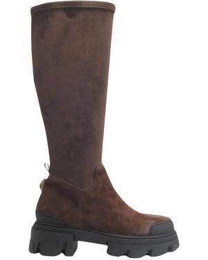 Kurt Geiger Schoenen ,Bruin ,Leer Stomp Sock Knee Boot
