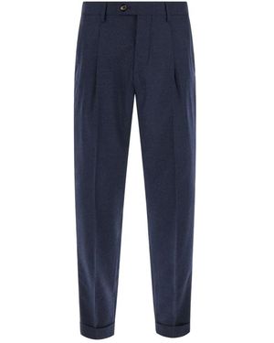 Michael Coal Katoenen Broek Met Rechte Pijpen - Blauw