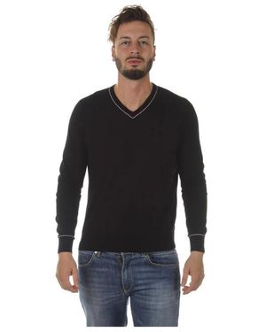 Armani Jeans Truien & Vesten ,Blauw ,Katoen Gezellige Gebreide Trui - Zwart