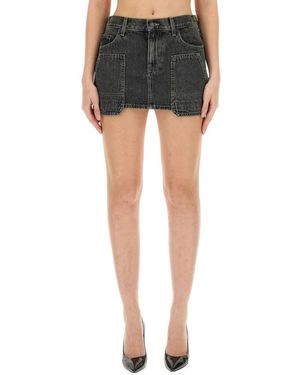 Helmut Lang Denim Skirts - Black