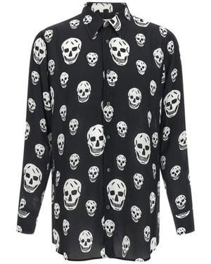 McQueen Skull Print Shirt - Black