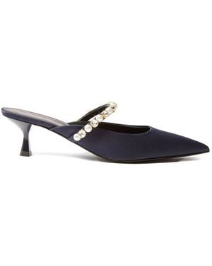 Stella McCartney Elsa Parel En Kristallen Mules - Blauw